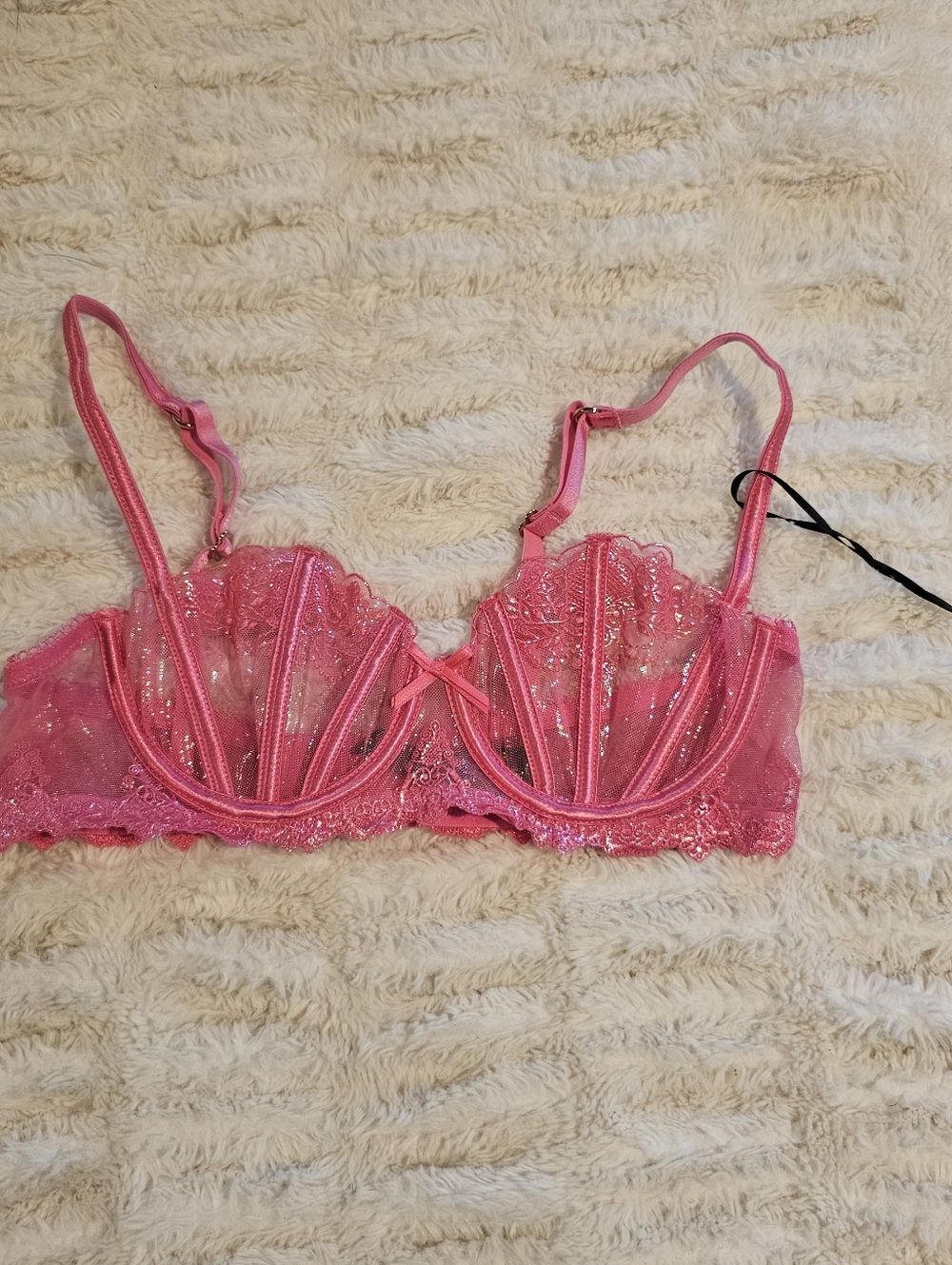 Honey Birdette Natalie Wild Pink 34C/S - Picture 2 of 10